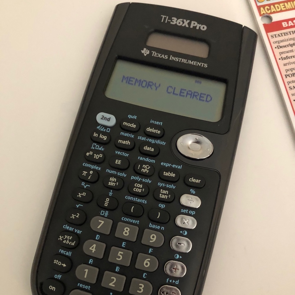 TI 36x Pro stats calculator